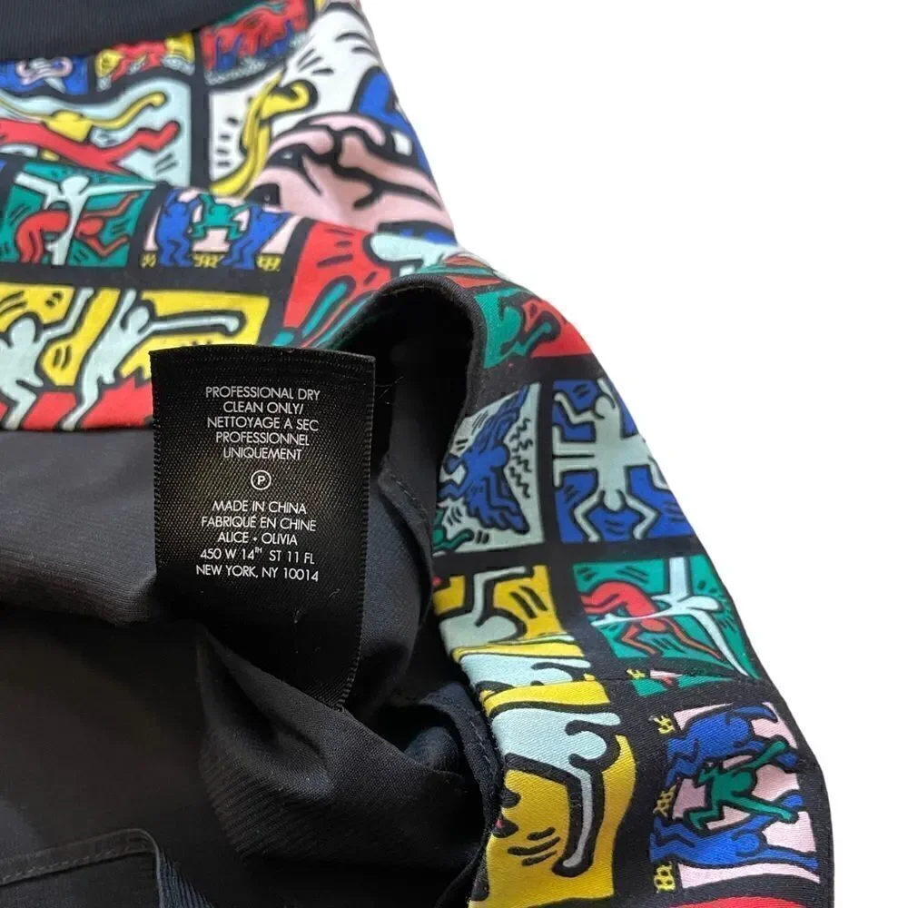 KEITH HARING X ALICE + OLIVIA Graphic Print Mini Skirt | Size: XS | 0 |